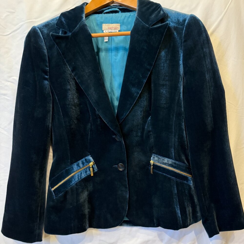 Apriori Velvet Blazer Navy Size 10